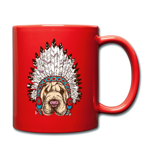 Dog Sharpei - Full Color Mug - red
