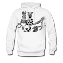 Load image into Gallery viewer, Romantic Cat - Men&#39;s Hoodie - white
