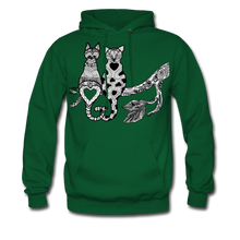 Load image into Gallery viewer, Romantic Cat - Men&#39;s Hoodie - forest green
