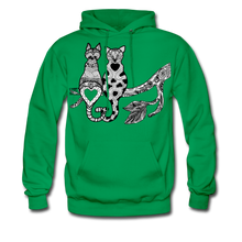 Load image into Gallery viewer, Romantic Cat - Men&#39;s Hoodie - kelly green
