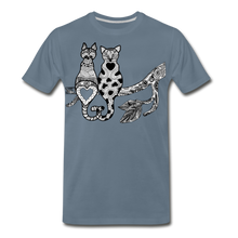 Load image into Gallery viewer, Romantic Cat - Men&#39;s Premium T-Shirt - steel blue
