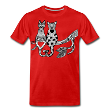 Load image into Gallery viewer, Romantic Cat - Men&#39;s Premium T-Shirt - red
