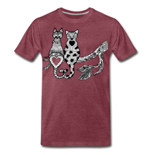 Load image into Gallery viewer, Romantic Cat - Men&#39;s Premium T-Shirt - heather burgundy
