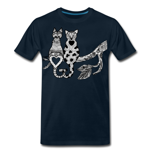 Romantic Cat - Men's Premium T-Shirt - deep navy