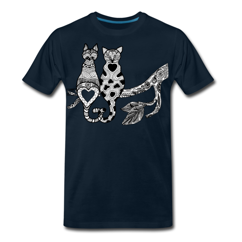Romantic Cat - Men's Premium T-Shirt - deep navy