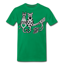 Load image into Gallery viewer, Romantic Cat - Men&#39;s Premium T-Shirt - kelly green
